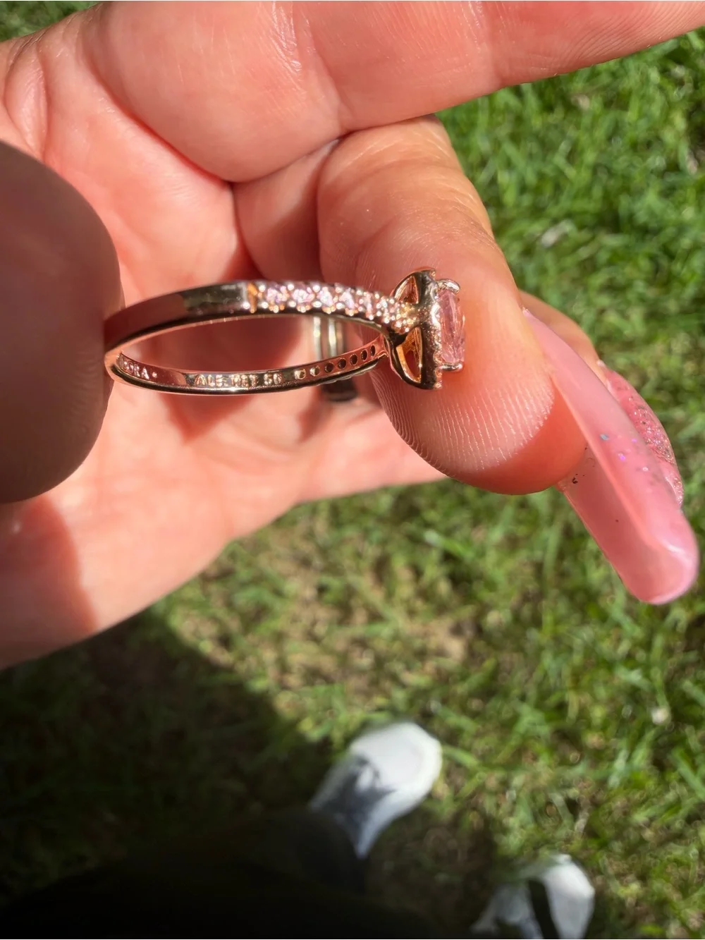 Pandora Rose Gold Heart Ring with Pavé Accent